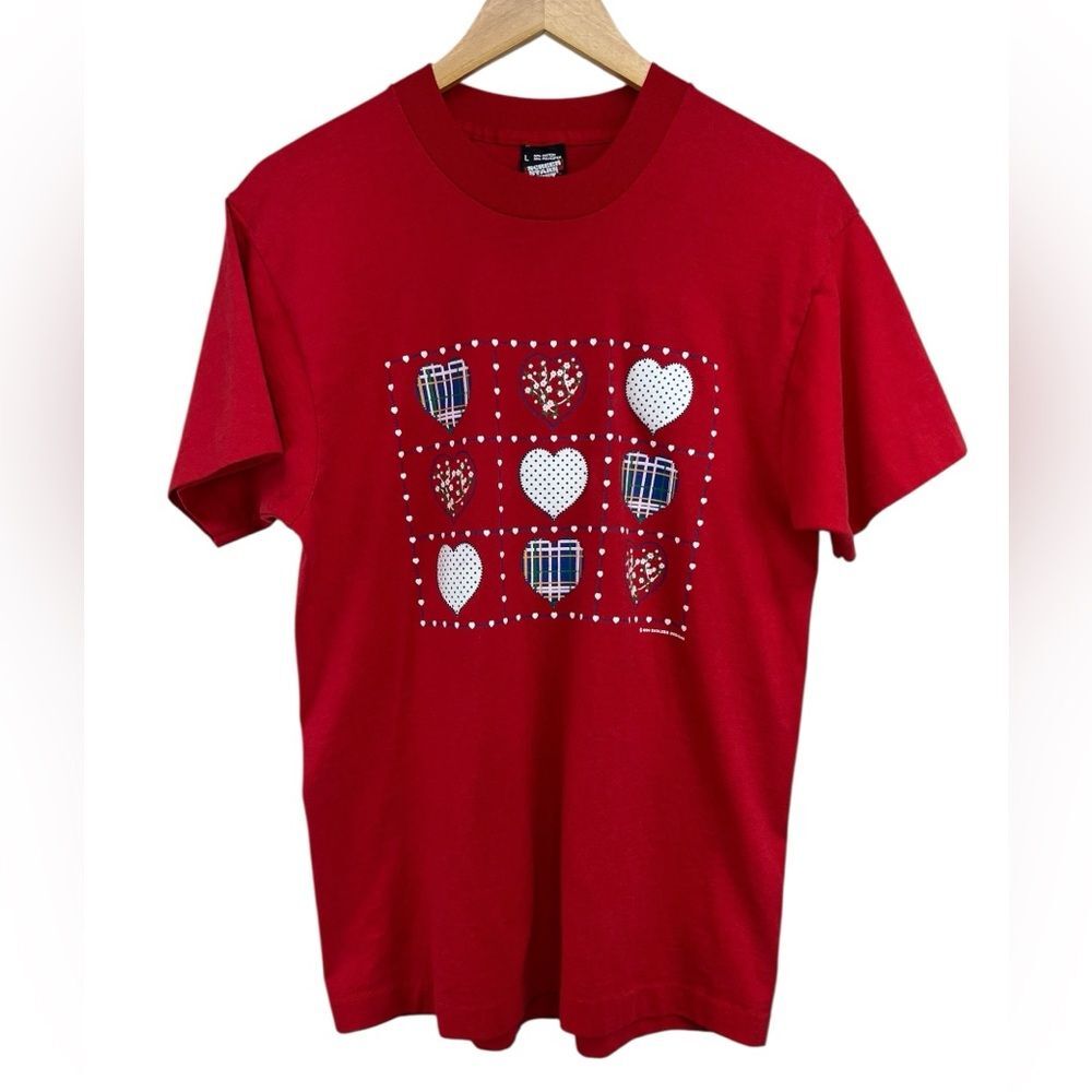 Vtg 90s Endless Designs Country Cottagecore Heart Tee Single Stitch Adult Large